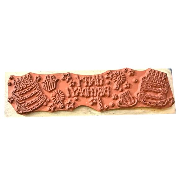 Hero Arts Happy Birthday Border H599 Large Rubber Stamp - Picture 3 of 3